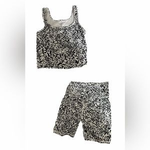 ATHLETA SET! shanti square neck tank and salutation 7” shorts
